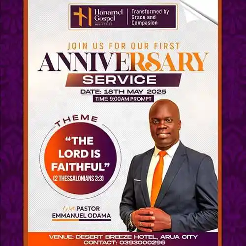 1st Anniversary Service flier